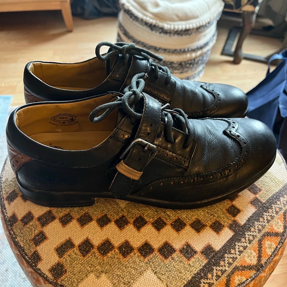 John Fluevog Men’s Black Leather Brogue Shoes